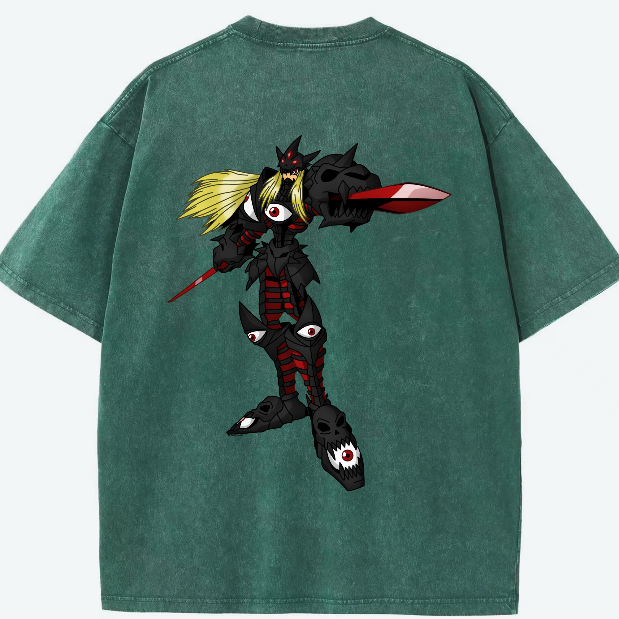 （画像用） Digimon デジタルモンスター/デジモン 綿100% ヴィンテージ風 半袖Tシャツ（背面プリント）